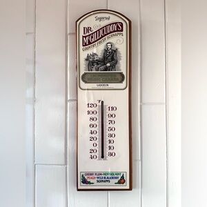 Dr. McGillicuddy's Wooden Wall Hanging Thermometer Advertising Sign WORKS